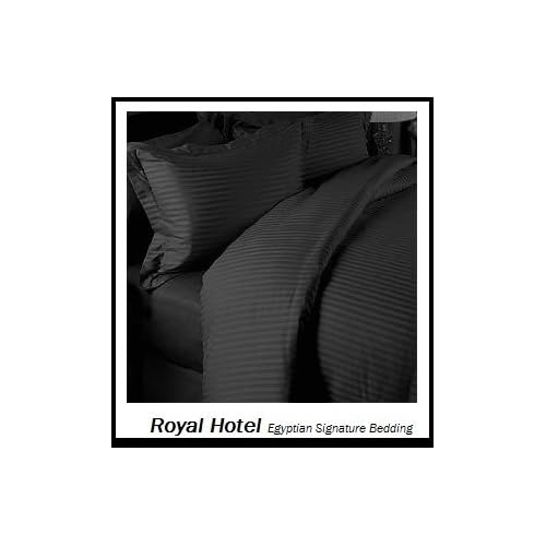 Royal Hotel S King Size Striped Black 300 Thread Count 3pc