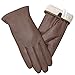Vislivin Full-Hand Womens Touch screen Gloves Genuine Leather Gloves Warm Winter Texting Driving Glove Brown XL