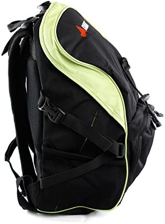 Askalitt Lightweight Slim Sporty School Backpack w/ rain cover, 18 Liter, 13 inch laptop sleeve, black, green