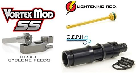 Techt Paintball Upgrade Package for Tippmann Cyclone Feed Systems A-5 X7 Phenom 98 - Includes Lightening Rod + Vortex Mod SS + Q.E.P.H.