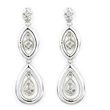 Sterling Silver/White Lustre Diamond Earrings