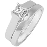 1/2ct Princess Diamond Bridal Ring Set in 14k White Gold (G-H/I1)
