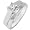 1/2ct Princess-Cut Solitaire Diamond Wedding Ring Set in 14k White Gold (G-H/I1) - Size 5