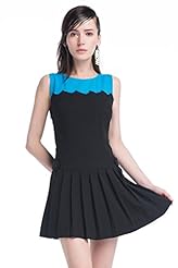 Pleated Chiffon/Polyester Summer Sleeveless  Dress