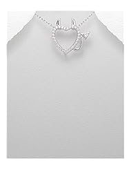 Heart CZ Pendant Necklace In 92.5 Sterling Silver