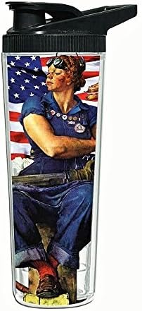 American Tumbler Premier 28 oz Double-Wall Insulated Water Bottle, Rosie the Riveter by Norman Rockwell