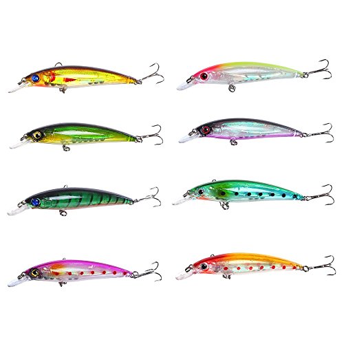 8 Pcs Highsound 4.3'' 0.25oz/pc Fishing Lure Baits Hooks Minnow