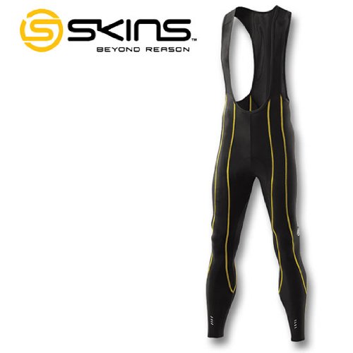 Skins Radhose Herren Cycle Pro Men's Compression Bib Long Tights black yellow