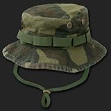 Woodland Camouflage Green Military Inspired Combat Style Drawstring Boonie Hat -- Bucket Hat Size LARGE Woodland Camouflage Green Military Inspired Combat Style Drawstring Boonie Hat -- Bucket Hat Size LARGE