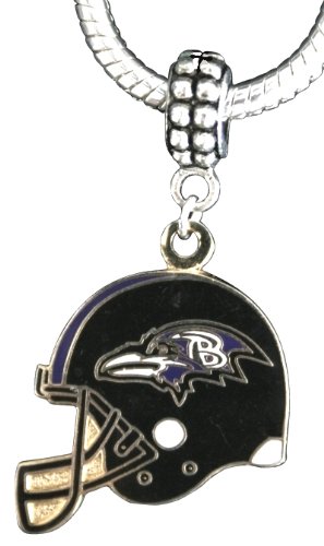 Baltimore Ravens Helmet Charm Fits Most Large Hole Bead Bracelets