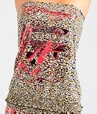 Ed Hardy Leopard Print Foil Satin Touch Tube Top