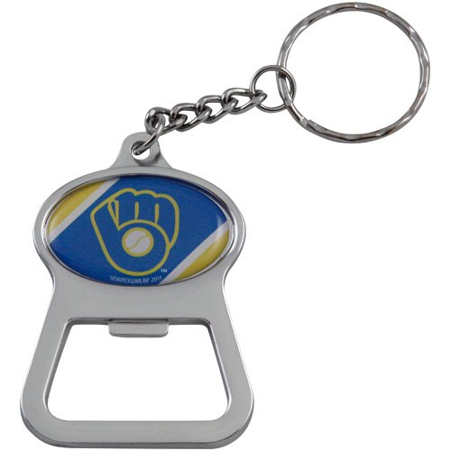 Milwaukee Brewers Team Logo Bottle Opener Keychain