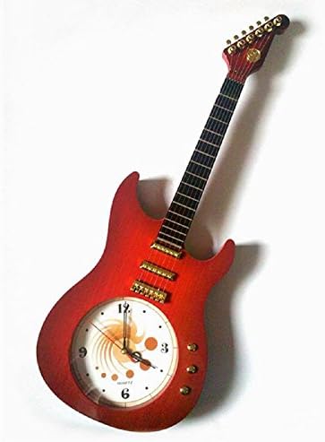Electric Guitar Design Plastic Decorative Mute Wall Clock (Red)
