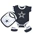 Infant Dallas Cowboys Navy Bib, Creeper, & Bootie Set - 24 M