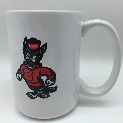 NCAA North Carolina State Wolfpack Logo 15oz White Ceramic Coffee Mug - Rare &amp; Collectible