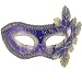 Mardi Gras - Purple Venetian Mask With Leaves
