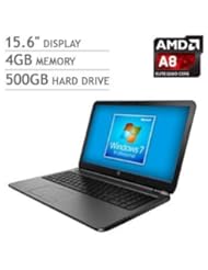 Personal Computer: HP 15.6 Inch Laptop with Genuine 64-bit Windows 7 Professional, Quad-Core AMD A8-6410 up to 2.4GHz Processor, 4GB RAM, 500GB HDD, Stone Silver Color (Certified Refurbished) - hp
