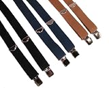 1.5 Inch Double Face Elastic Suspender, Clip Ends