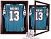 Football Jersey Display Case for Full Size Jerseys with Mahogany Finish Frame and Optional Etched Lo