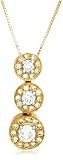 18k Two-Tone Gold White and Yellow Diamond 3-Stone Pendant (3/4 cttw)