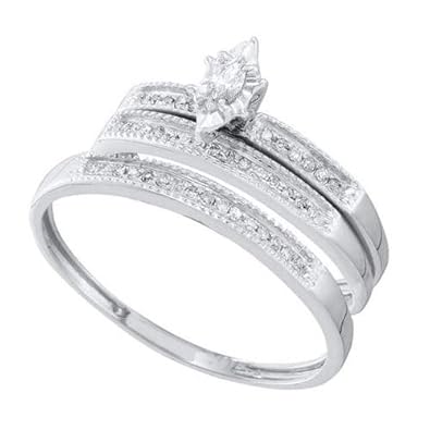 Cheap Girls Jewelry 0.18CT-DIA MQ-CENTER TRIO SET For Sale