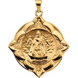 31.00X31.00 Mm 14K Yellow Gold Caridad Del Cobre Medal