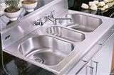 Elkay Elite Gourmet Sink System 4826EGTS0 48 Flushmount Triple Bowl Stainless Steel Kitchen Sink with 18-Gauge, 7-1/2 Bowl Depth, Square Front, Towel Bar Mounting Holes and Drainers Included: No Holes