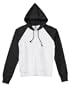 Bella Ladies Two-Tone Raglan Full-Zip Hoody - White/Black - Large