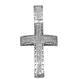 10K White Gold Mens Diamond Cross Pendant 2.25 Ctw