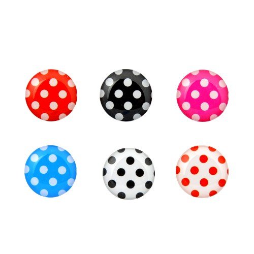 6-in-1 Pack Polka Dot Pattern Soft Home Button Stickers For Apple iPhone / iPod / iPad - Black, White, Pink, Red, Blue 6-in-1 Pack Polka Dot Pattern Soft Home Button Stickers For Apple iPhone / iPod / iPad - Black, White, Pink, Red, Blue