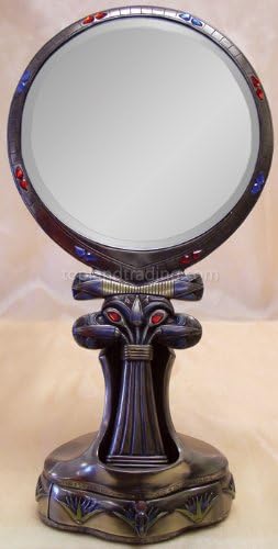 Sale - Egyptian Hand Mirror w/ Stand & Drawer - Ships Immediately
