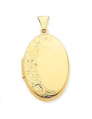 14k Yellow Gold Heavy Weight Oval Locket. Gold Weight- 6.73g.