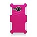 Aimo Wireless Progressive Hybrid Gummy Mesh Defense Case for Alcatel One Touch Evolve - Retail Packaging - White/Hot Pink