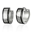 Urban Male Two Colour Stainless Steel Hoop Earrings For Men