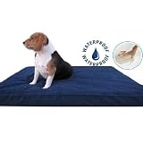 37"X27"X4" Thick Orthopedic Grade 100% Memory Foam Pad Waterproof Denim Cover Pet Bed for Medium Large Dog