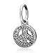 Symbol of Peace Dangle Charm 925 Sterling Silver Love Beads fit for Fashion Charms Bracelets (peace)