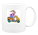 Mug with clothes, scooter, rabbit