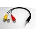 CGTime Black 3.5mm Plug Male to 3 RCA Female Adaptor Audio Video Cable
