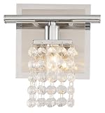 Chrome 6 Wide Crystal String Bathroom Light Fixture