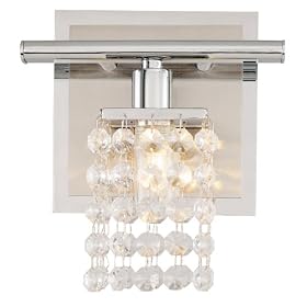 Sparkle Chrome 6 Wide Crystal Bathroom Light Fixture by Vienna Full Spectrum