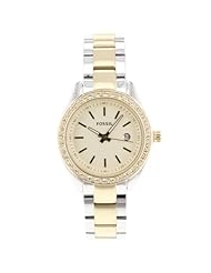 Fossil Womens ES3106 Stainless Steel Analog Gold Dial Watch