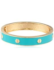 Enamel Hinge Bolt Accents Bangle Bracelet, 2.75"