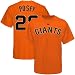 Majestic San Francisco Giants #28 Buster Posey Orange Player T-shirt (Medium)