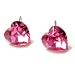 Small Pink Swarovski Heart Stud Earrings Fashion Jewelry