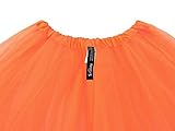Simplicity Women's Classic Elastic, 3-Layered Tulle Tutu Skirt, Orange