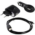 3in1 Set für Medion GoPal Navigationssysteme mit Sync-Kabel, USB KFZ Adapter, Netzteil 220V KFZ Ladegerät Netzteil Datenkabel, Multi Charger min. 1,0 Ampere zB für P4410, P4420, P4425, E4430, E3210, E3215 uvm