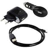 3in1 Set für Becker Traffic Assist TrafficAssist Navigationsgeräte zB 7934, 7988, 7916, 7929, 7926, 7927, 7977 Sync-Kabel, USB KFZ Adapter, Netzteil 220V KFZ Ladegerät Netzteil Datenkabel min. 1,0 Ampere