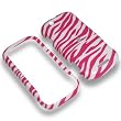 Pink with White Zebra Strip Snap on Hard Skin Faceplate Cover Case for Motorola MB200 Cliq