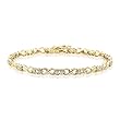 10K Yellow Gold 1/4 ct. Diamond Heart Tennis Bracelet