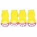 Weixinbuy 4Pcs Pet Dog Puppy Cotton Anti-slip Knit Weave Sock Yellow X-Small